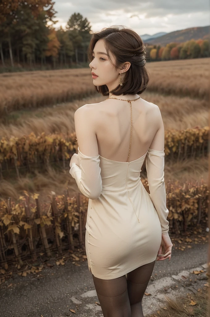 (((best quality))), (((ultra detailed))), (((masterpiece))), illustration,((1 beautiful little girl,solo,angel)),((fair skin,shoulder length straight blonde hair,blue eyes)),((slim,thin)),(earrings,crystal necklace),((bare back,towering hips,butt crack)),joyful expression,(flowing short-sleeved white sheer dress:1.3),((In heaven, garden setting)), vibrant flowers,(colorful flowers:1.3),lush grass, gentle breeze, (clear sky, fluffy clouds, shining sun),((from back,standing,upper body,thighs,pantyhose))