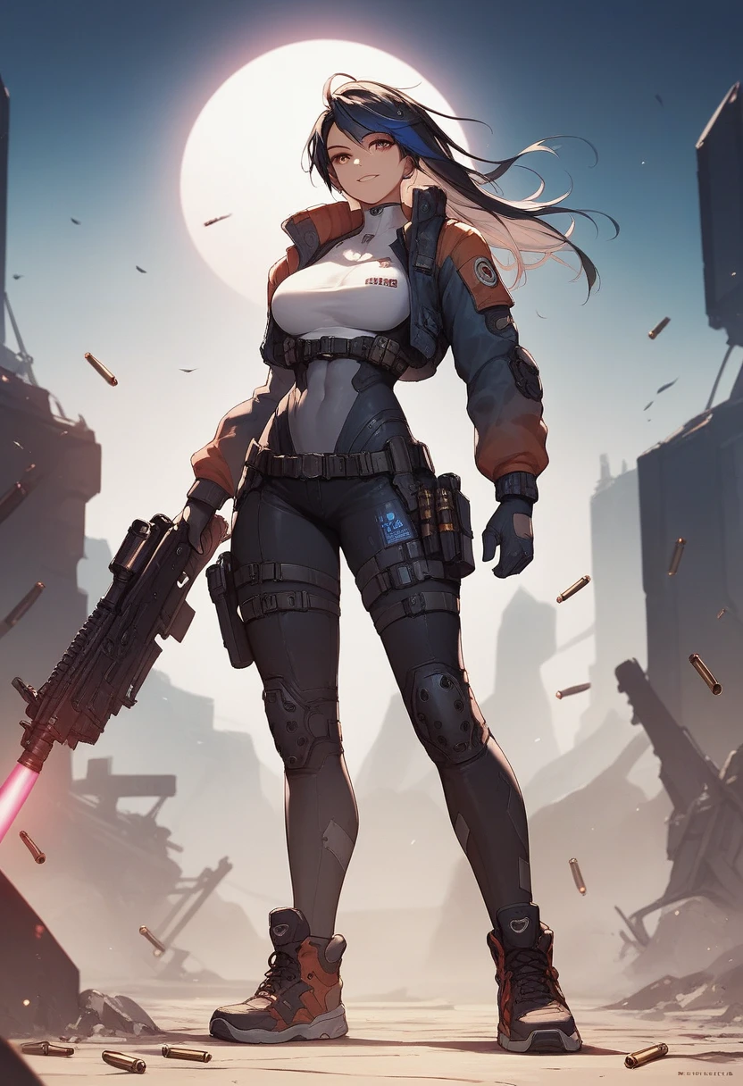 An ancient Chinese girl, hooded head, full body, amazing facial features, blood stains, mechanical eyes, cyberpunk, holographic aura, surreal sci-fi art, futuristic sci-fi aesthetics, hanfu (tattered), mecha, complex design, game model, movie edge light, delicate light, masterpiece, ultra-detailed, epic composition, super high-definition, high quality, highest quality, 32k --niji 5