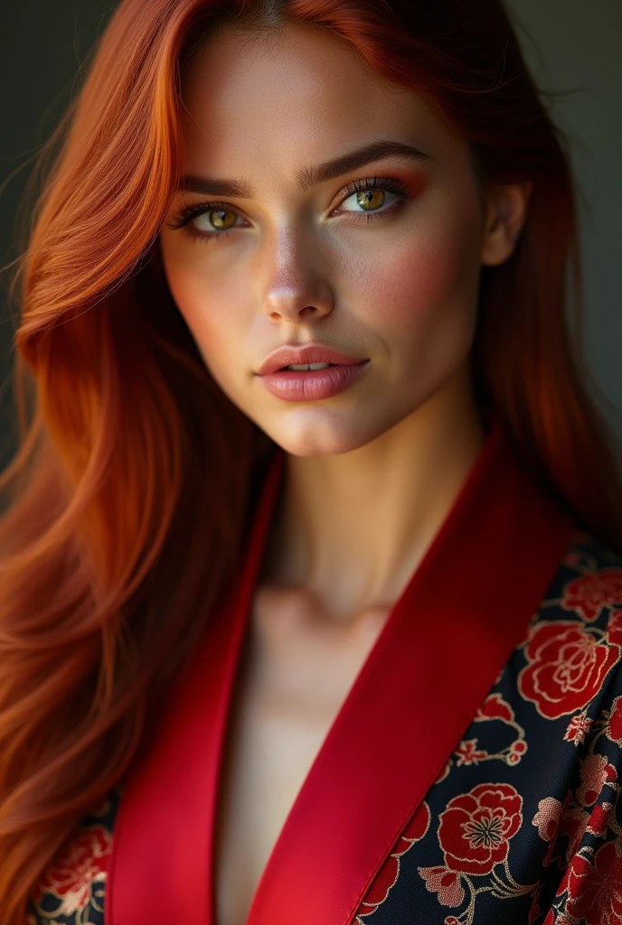 A cinematic photorealistic color digital painting of a 26 yo gorgeous appealing amative red haired [woman:Sinead O'connor:0.1] wears hijab dress looking at viewer gently, ornated modest dress, blush, light laugh, sit on chair at a resto, detailed face, insanely detailed and intricate, crisp sharp and clear, volumetric lighting, ultra-high resolution, masterpiece hyper realistic artwork of Don Lawrence, insanely detailed and intricate, centered, professional Color Grading by Kenneth Hines Jr., cinematic aesthetic lighting art by Tim Burton trending on Artstation.