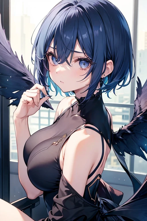 short hair, bangs, curtained hair, crossed bangs, Long Hair, Messy Hair, ponytail, bangs, curtained hair, crossed bangs, Messy Hair, ponytail, Big Hair, ((３７old woman)), Hair Ears, Tying up hair, Hair flap, widow peak, headgear, Hair Ribbon, Hairpin, Hair Pod, 白いHair Ribbon, Mole under the eye, Raise your eyebrows, eyeball, Wicked Smile, crazy, shy, Frowning, Juru, dark (Performance), Captivating smile, Anime Big Tits, Minimalism, Anime Style, Anime Big Tits, Minimalism, Anime Style, viewing angle, From above, Hyper HD, retina, masterpiece, Accurate, Textured skin, Super detailed, high quality, Attention to detail, Awards, (最high quality), High resolution, 16K, Hyper HD, retina, masterpiece, Accurate, Textured skin, Super detailed, (high quality), Attention to detail, Awards, 最high quality), (High resolution, 16K(((White skin))