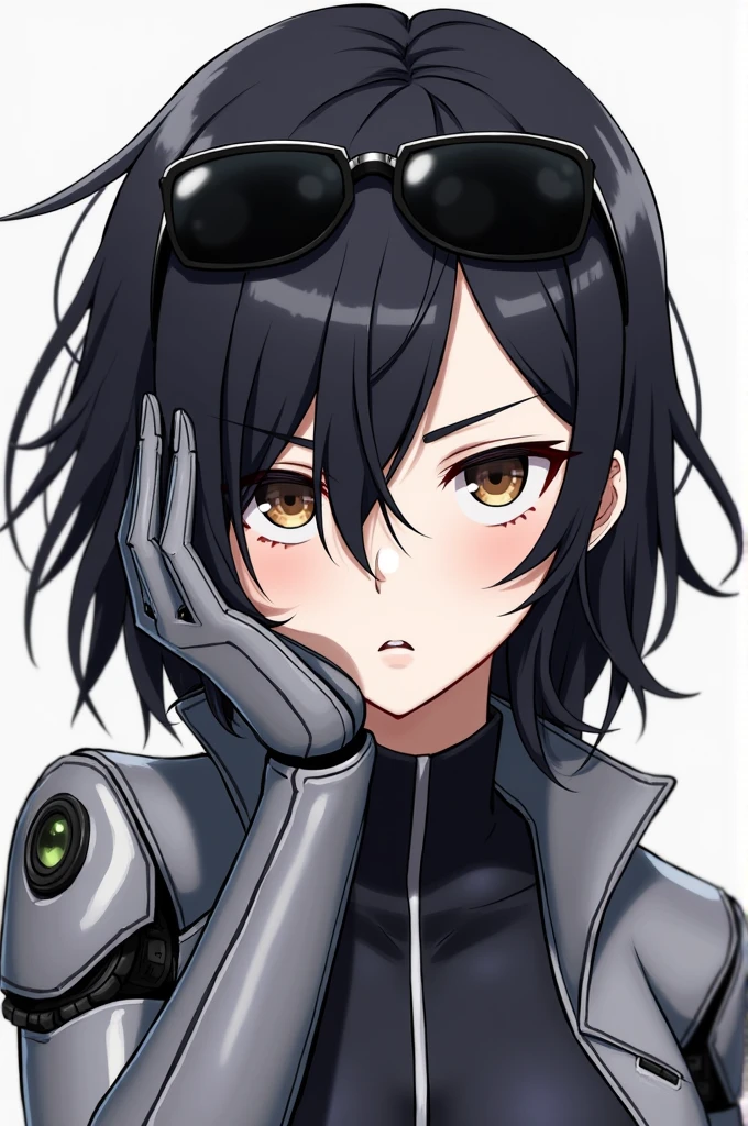 Boy with yellow background and short black hair , In the style of a minimalist painter, Lovely colorful, smooth and shiny, Meticulous --Niji 5 --AR 3:4