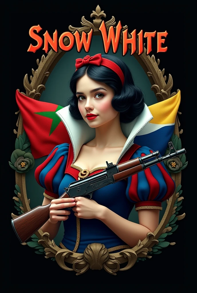 I would like an image of a playing card, with the symbol of a drop of blood (🩸) as suit, with number 5, in the center there is a girl with curly hair who does not reveal her face, she is turned, on his head is a helmet like that of the Greek god Ares, she holds a spear.