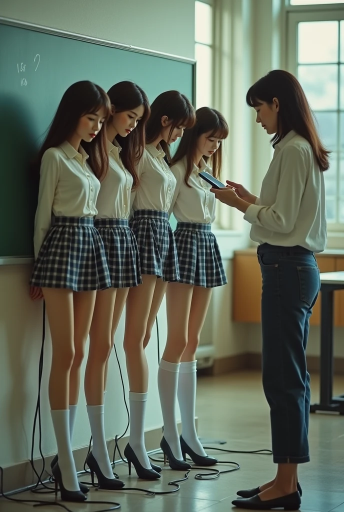 NSFW:1.4, Group of schoolgirls infected with a virus that extremely increases libido、top-quality、masutepiece、All women:2, Japanese, (Naked teenage girl in uniform jacket {and skirts:0.5})、During classes in the classroom、Mass sweat、ultra gigantic tits、tearful, Confused, however、Fiercely lustful expression, Watch your audience enthusiastically:1.2, Ask viewers to kiss you、Serving the Phantom Penis、Detailed{faces, skins, Eyes, nase, Bocchi}, Composition with depth