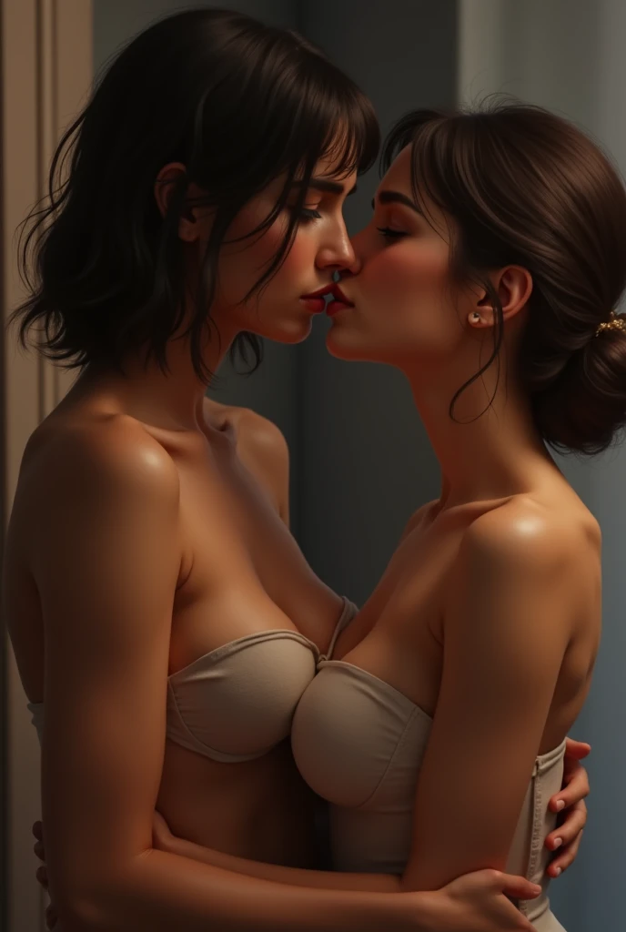 Two women hugging