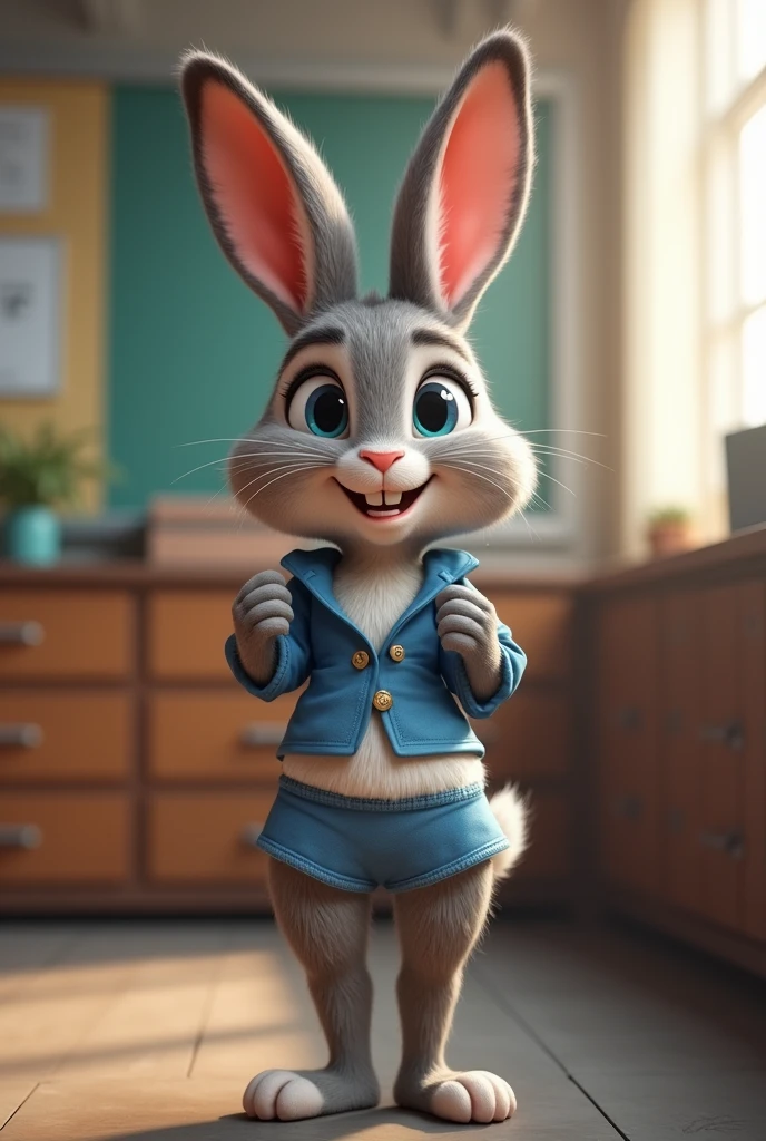 judy hopps,with office clothes,with his pants down showing his underwear to the viewer