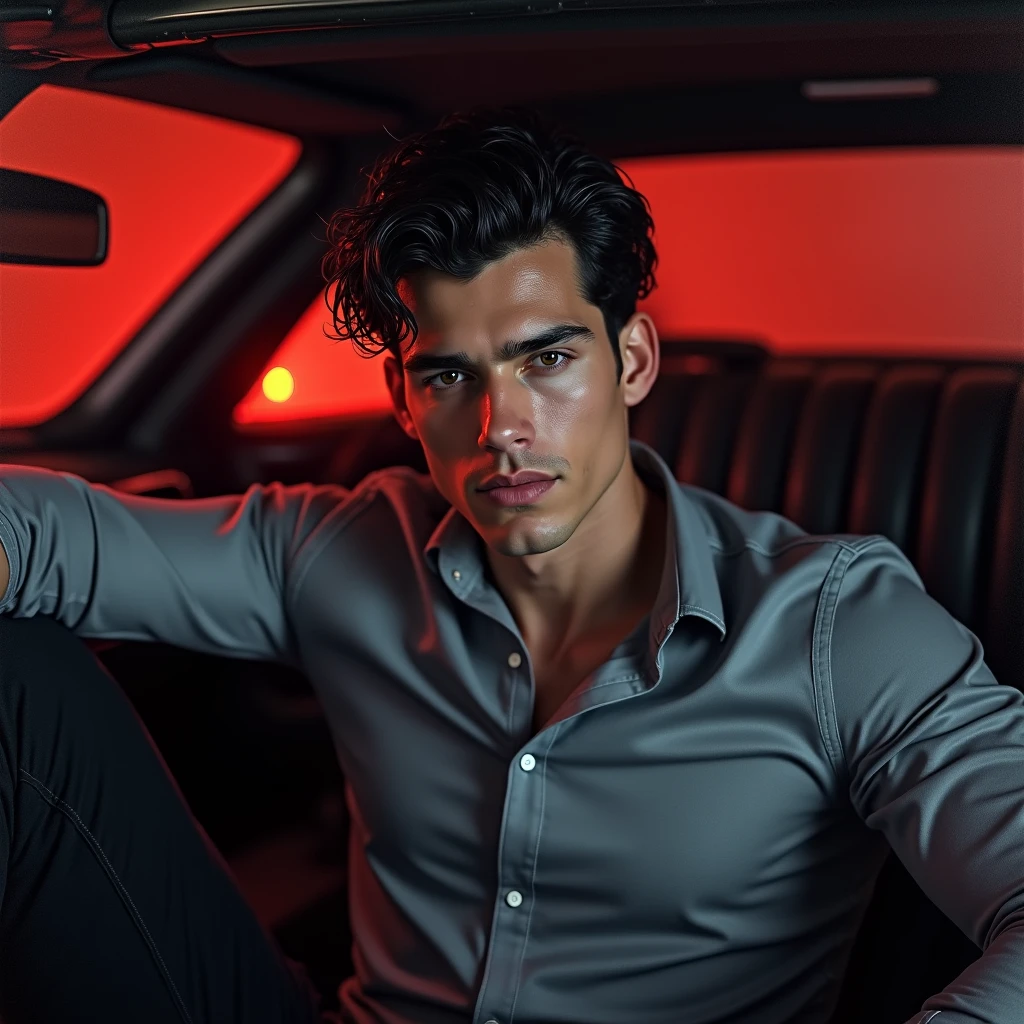 Henry Cavil horny in a expensive car