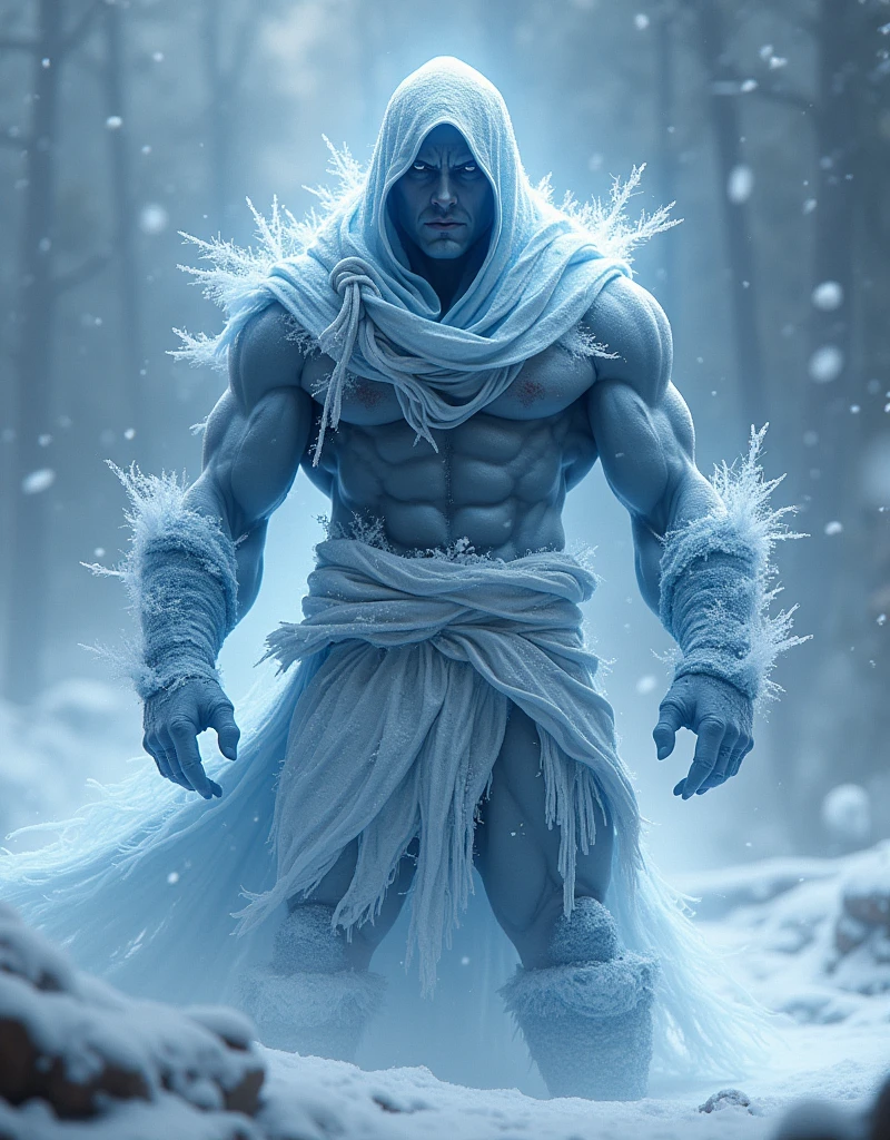 Black man ice power making fifteen ice blades