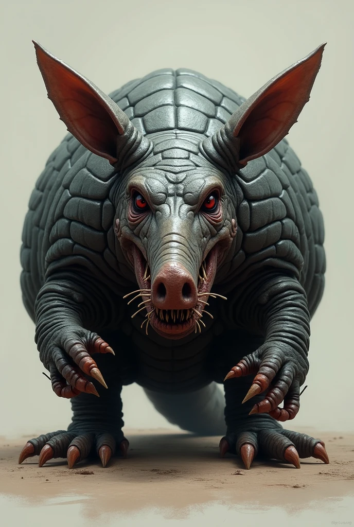 Strong muscular beefy rabbit with rabbit foot eating alligator meat RABBIT FOOT