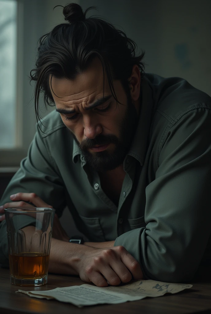 Person drinking a bottle of whiskey while looking at his computer