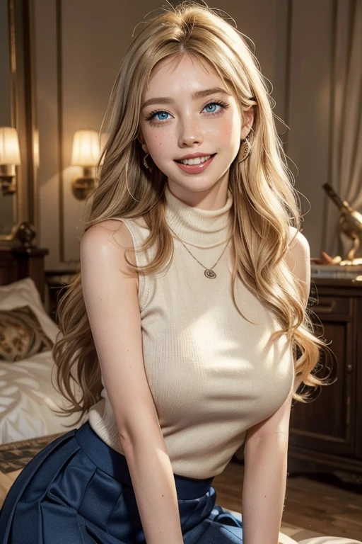 (masterpiece:1.3), High resolution, Super detailed, Highly detailed CG Unity 8k wallpaper, Realistic, photo-Realistic, RAW Photos, Beautifully detailed face, Pale skin, Realistic glistening skin, Detailed cloth texture, Detailed hair texture, Perfect body, Beautiful Face, Accurate, Anatomically correct, Highly detailed face and skin texture, Natural neck length, (Beautiful Hands), (Fair skin:1.2), Thin legs, Thin legs,
break,
Fine grain, Symmetrical eyes, Light brown eyes, double eyelid, Thin eyebrows, (Glossy lips:1.4), (Smiling Kindly:1.2),
break,
(Browsing Caution:1.1), (Classy and cute girl:1.3), (1 girl, One Girl), ((Wearing a violet sleeveless turtleneck sweater:1.3)), (White pleated mini skirt), (Knee-high boots), (Wear glasses:1.1),
(Medium large breasts, Slim figure, Toned Abs, Firm breasts:1.1), Beautiful clavicle,
(Blonde Hair, Wavy Hair, Long Hair:1.2), ((Asymmetrical bangs:1.2)),
break,
((Standing by the window with a cup of coffee:1.2)), (From the side:1.1), (Glancing sideways:1.2), ((Focus on the face:1.2)),
((Modern Japanese office in the morning:1.2)), (Cowboy Shot:1.2),