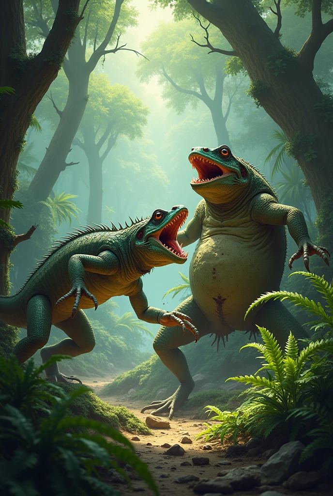 A woman who is half piranha and a man who is half frog