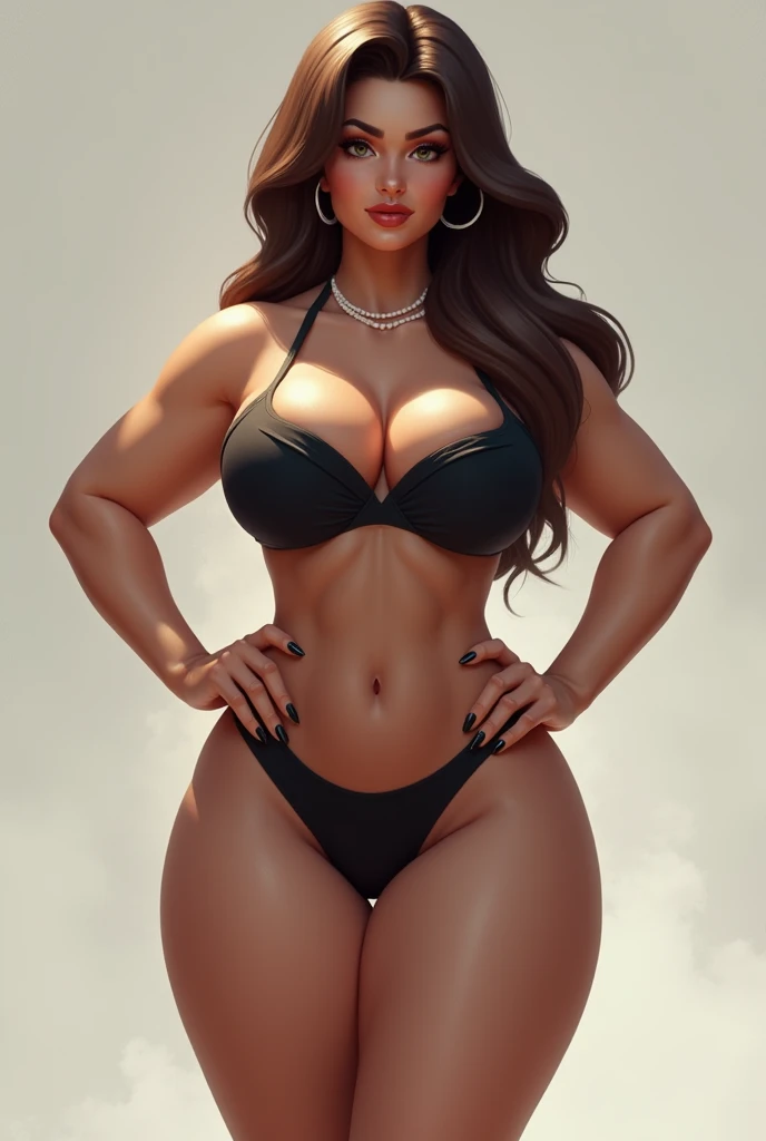 mina is persian girle , hyper realistic,  ultra photo realistic, withe skin, ultra hyper-realistic. mood: (Amazing, Epic, Ideal, Fashion, Shocking, Erotic, ). overview: Noni Zondi as Amber Rose: Picture the remarkable silhouette—a celebration of feminine allure with ego-boosting hips and thighs that exude confidence and power. Noni Zondi transforms into the epitome of allure, carrying the weight of twice the width in her hips with unmatched charisma. This portrait transcends conventional standards, redefining beauty with a dark skin Moor Woman at its heart. physique: bottom heavy, legendary. feminine curvature: huge ego hips, thick accent thighs, but with twice the width in her hips, curvaceous simplicity, bold curves --auto --s2