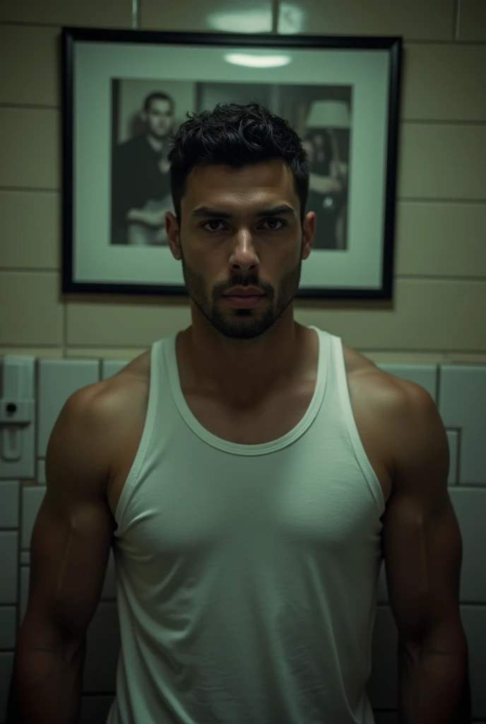 A group of gangsters kidnapped a handsome mature male policeman, stripped off his clothes and touched his body parts. Chest muscles! Chest hair! Film texture