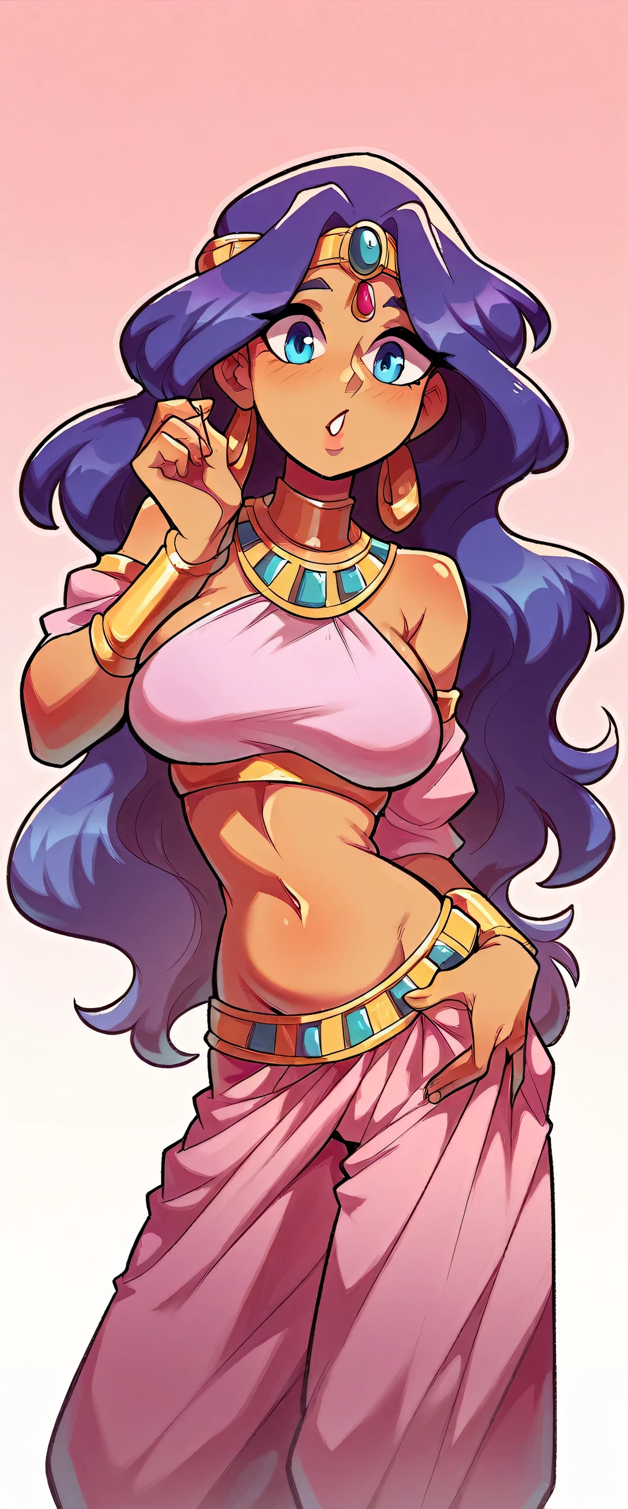 Ralph Bakshi Style, Curvy blue eyed girl with long wavy black hair and small breasts, breast curtains