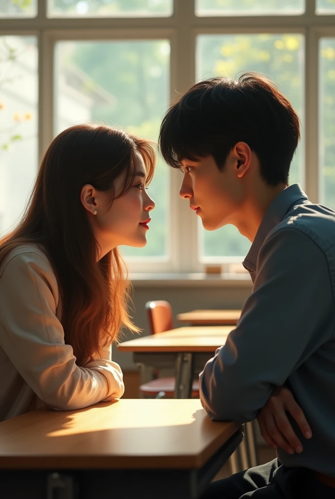A scene from a Korean drama cute A girl about 20 years old