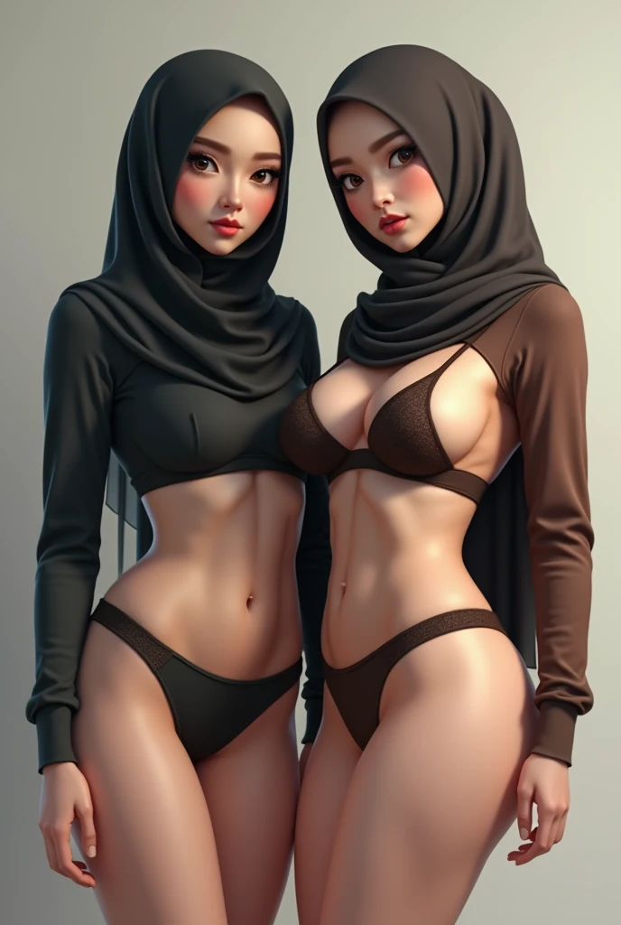 (((Craft a photorealistic scene of a Malay girl in hijab naked and nude topless unclothed))) standing on nightclub, Showcase intricate gears, Victorian-inspired fashion, and a sense of adventure in this alternate reality, 8mm lens, Extreme close-up,  8k resolution, high quality, ultra detail,modeling pose, bikini Victorian-inspired fashion, and a sense of adventure in this alternate reality, 8mm lens, Extreme close-up, 8k resolution, high quality, ultra detail,modeling pose, Two:2 Hijab Malaysian girls pregnant 9 month,Largest Baby Bump pregnant, Largest , Big pregnant Belly, Big Pregnant girl, Largest Belly of Pregnant, Beautiful woman, beautiful face, pregnant, long hair, black hair, realistic, ultra-detailed, big breast, malay, The whole body consists of a young girl with hijab, Eye makeup, 21yo, Cat ears, Soft lighting, groups, Wear shabby clothes, Dirty, Tattered futuristic military uniform, Cat's paw badge, Pose, spot color, rendering by octane, Ultra-realistic intricate details, big breasts, big breasts, big breasts, two MAPAY women in lingerie posing for a picture in a room, oppai, posing together in bra, MIRA FILZAH and IMAN TAYORE, red bra, all red, oppai proportions, sexy :8, 4k], 4 k ], big breasts!, bottom angle, big breasts!!, Malay beauties, biomechanical oppai, fujita goro and jones, thicc, wearing hijab, hijab star, hijab gorgeous, hijab super model, Malaysian girls group,malay, The whole body consists of a young girl with hijab, Eye makeup, 21yo, Cat ears, Soft lighting, group, Wear shabby clothes, Dirty, Tattered futuristic bikini, Cat's paw badge, Pose, spot color, rendering by octane, Ultra-realistic intricate details, Cinematic, 8K resolution, 70mm, emphasis lighting, Global illumination, (((wearing a Sexy belt design by LV))) Surreal full-body figure, Beautiful and delicate body and face, gorgeous figure, ssmile, Titillating，Surreal full-body figure，Beautiful and detailed body and face, Super vista, White skin of the, vivd colour,🔥8k,
