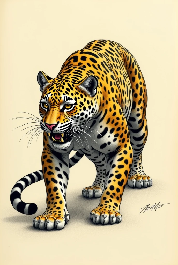Feral, furry, panting, bjg cat jaguar, detailed paws, 5 fingers each paw, 1 tongue, 1 pussy , 1 anus, 2 testicles, detached 1 tail, jaguar, after orgasm, vivid colors, realistic , white background, cum in ass, cum on floor, cum on pussy , realistic pussy
