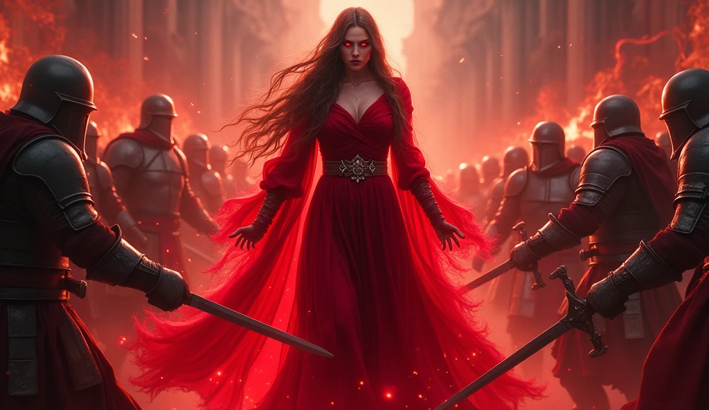 Red Necromancer, Blood Moon, Ray tracing, Masterpiece, Best quality, hyper qualit, absurd details, Best light, Best shadow, Sharp, Sharp Images, Detailed, Extremely detailed, A high resolution, 8K, 4K, hyper HD, particle fx, beautiful effects, Vivid colors, Neon light, neonlight, Light,