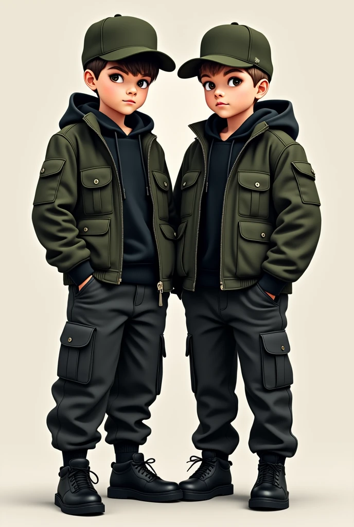 (Photorealism:1.2), Two teenage boys between 12 and  both wearing Nike Jordans 1. The Jordans should be seen in the picture, be clearly recognizable and original. Both have their hair styled and the sides at zero. Both boys are German