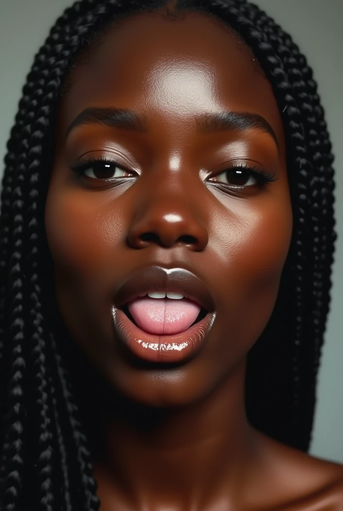 *** Generated in A1111 *** cumfacial,  (((blackfemale))), light green eyes, lipstick, glamour eye makeup, perfect teeth, UHD 8k focus stacking, (((realistic))), (((photorealistic))), (((studio lighting:1.5))), nsfw, uncensored