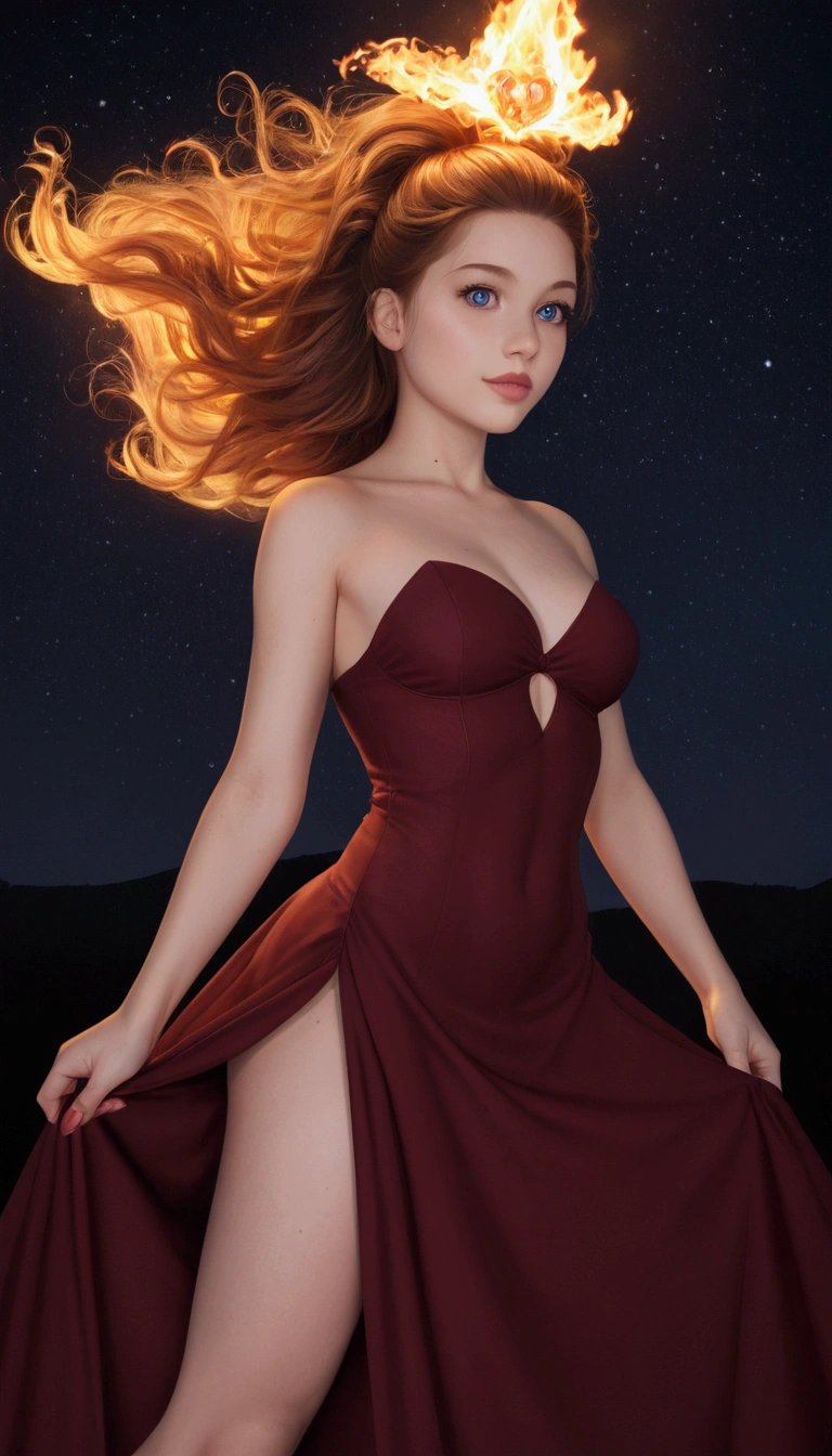 beautiful cute young immortal queen julianna with sparkling diamonds in her dress in the starlight realm, beautiful body, pretty face, )  (lighting_shading_axis:1.1)(flux_quality:1.5)(dark_magical_aura:1.32)powerful, epic,magical, drawing in the dark of the night, glowing dark power, 4kuhd 