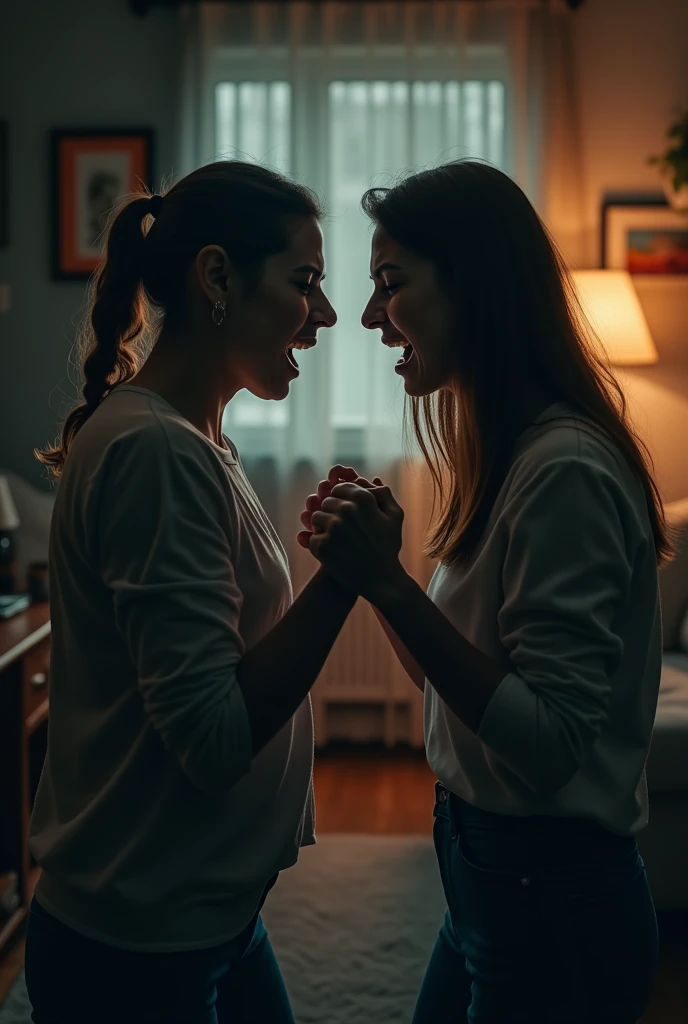 Sisters arguing and yelling at each other