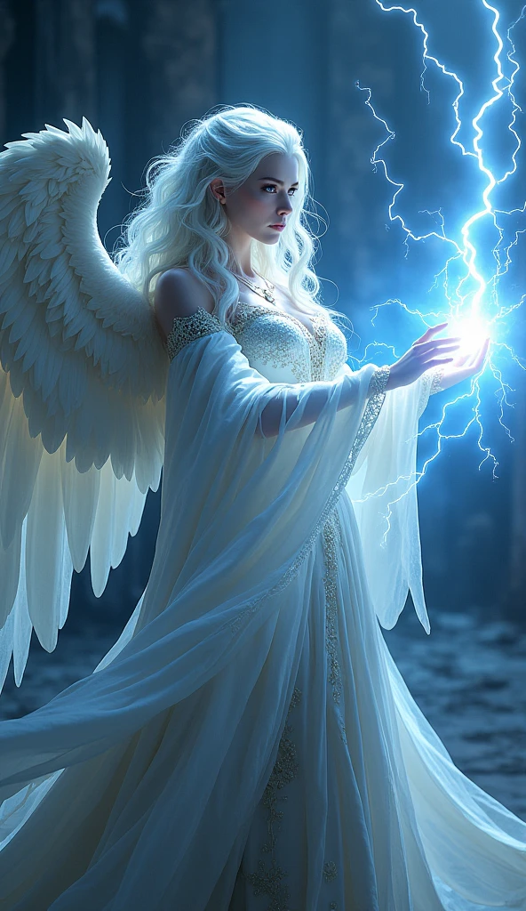 Beautiful angel soldier, Woman,light,damaged armor,broken light,hope,energy charging, Giant wings ,helmet,white shining magic tattoo , Angel mask,magic,city