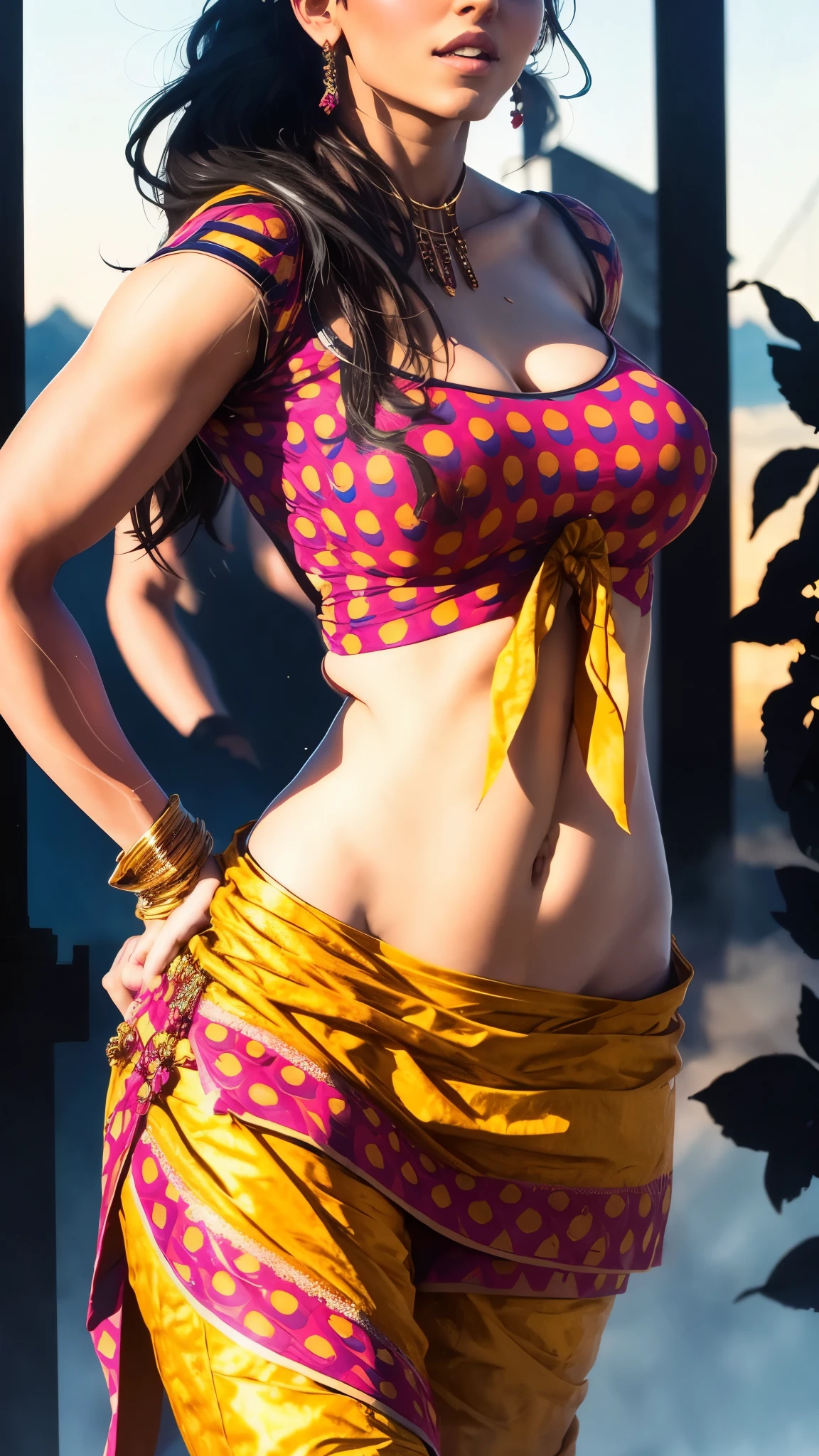 A sexy lady covering her nipples by her hand, sexy stunning image