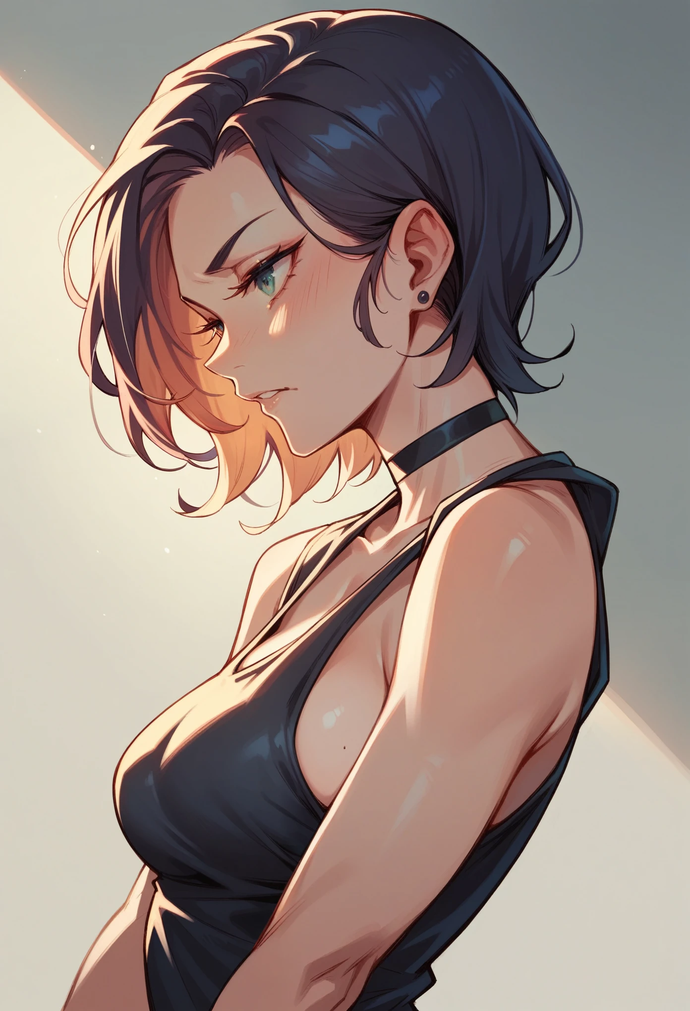 (best quality,4k,8k,highres,masterpiece:1.2),girl,side view,profile side view,beautiful detailed, short hair eyes,beautiful detailed lips,long eyelashes,medium:portraits,vivid colors,soft lighting, perfect side view, looking straight 