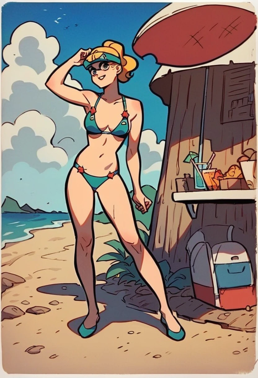score_9, score_8_up, score_7_up, score_6_up, score_5_up, score_4_up, (Source furry), (rating nsfw), 1girl solo, outdoors, beachfront, looking at viewer, glasses, callie briggs, detailed, detailed fur, front view, standing, wiggling her bottom, full view, legs, purple heels, white panties, hula dance, white bra, thicc thighs, hula skirt, beach, blonde hair