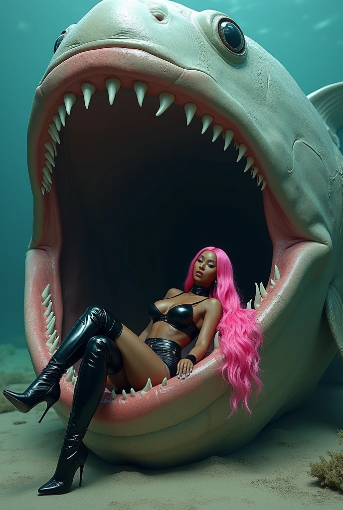 Rihanna mouth open sucking tentacles
