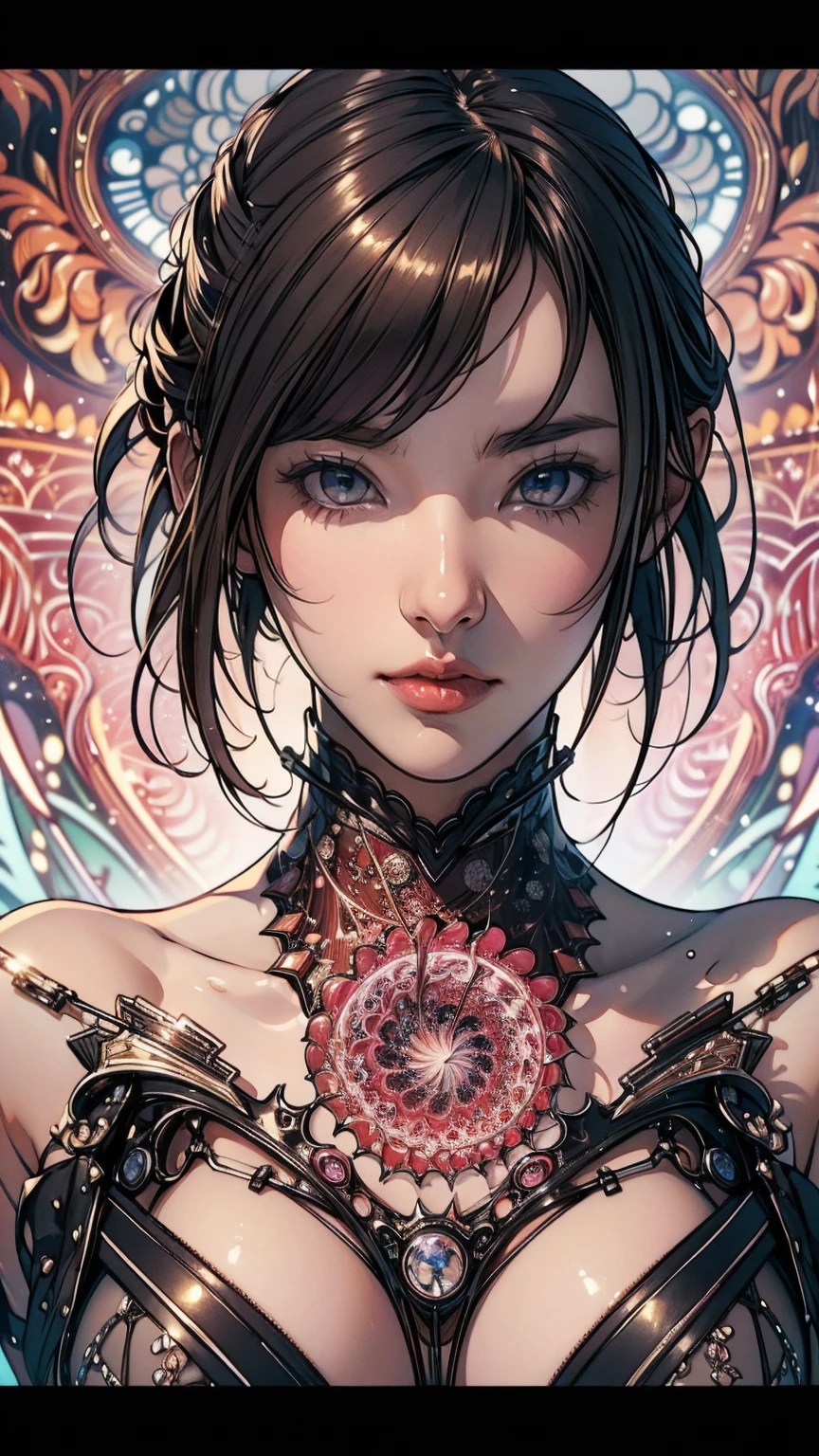 (Best Quality, masutepiece:1.3), (Illustration:1.15), (Lora More_detail),(Abstract, Zentangle, psychedelic:1.2), [(beautiful  Girl, Face, Neck, Slim waist, Legs:0.08) | | Beautiful roses, stem, thorns, roots:1.69] Art by Georgia O'Keeffe, Devianart Trend, ambiguity, mystery, Red color taste