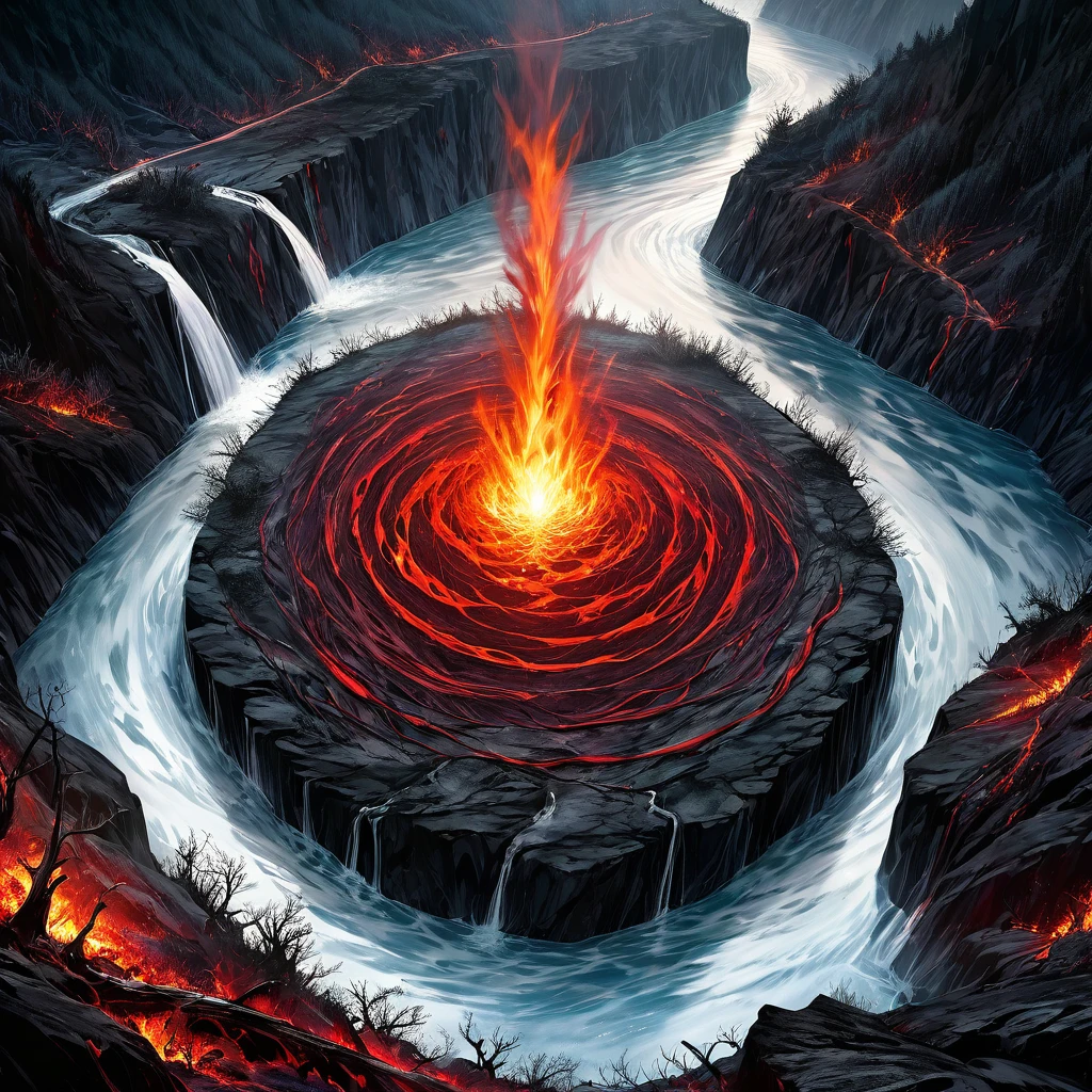 fusion of acrylic and watercolor paintings, finger painting artwork, Acheron River, King of Hell Hades, Journey to Hell, Landscape Painting, dark fantasy, glossy effects, delicate and dynamic textures, contrasts of light and shadow, 2.5D, artistic photography, hyper realistic, ultra detailed, absolutely resolution, best quality
INFO
