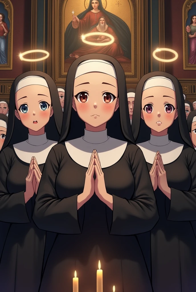 ((1girl)), nun outfit, praying, (2d)