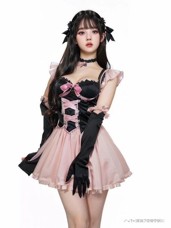 Alafe in pink and black dress and hat, Takanobu Fujiwara(Takanobu Fujiwara)Digital rendering inspired by, pixiv, rokoko, Victoria Gothic Lolita Fashion, Lolita style, rococo queen (rococo queen) , rococo dress, Lolita Fashion, Onepiece,lingerie