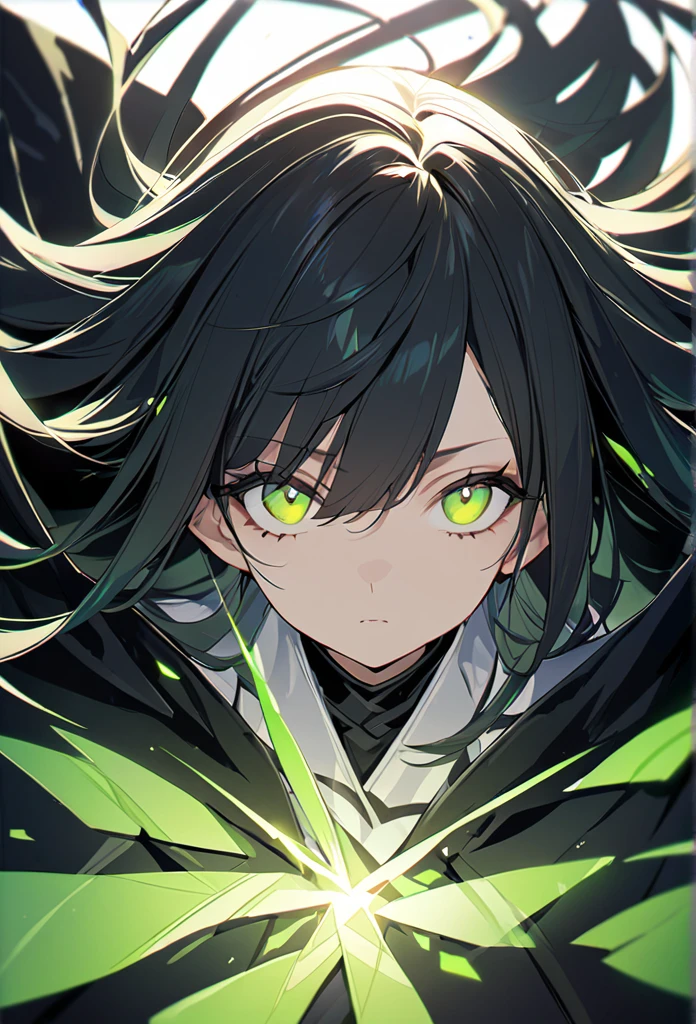 (masterpiece:1.2、highest quality), (Exquisite eyes: 1.2), (Detailed Background、Dark fantasy), (beauty detailed face), High Contrast, (Best lighting、Very delicate and beauty), ((Cinema Lighting) )), colorful, Hyper Detail, Dramatic Light, Intricate details, (1 girl, solo, black short hair, black hair, Sharp Face, green eyes, light green eyes, black hair between the eyes, Dynamic Angle), (Blood splatter:1.4), Black light swirling around the character, Depth of written boundary, black light particles, Nightcore, black magician, Spectacular anime style, zerochan art, Anime Wallpaper, Burning, High quality anime art style, Key Anime Art