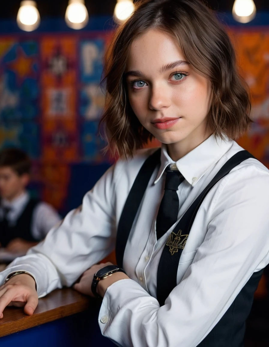 cinematic photo Portrait of (((ohwx woman))), sexy school girl, professional, 4k, highly detailed