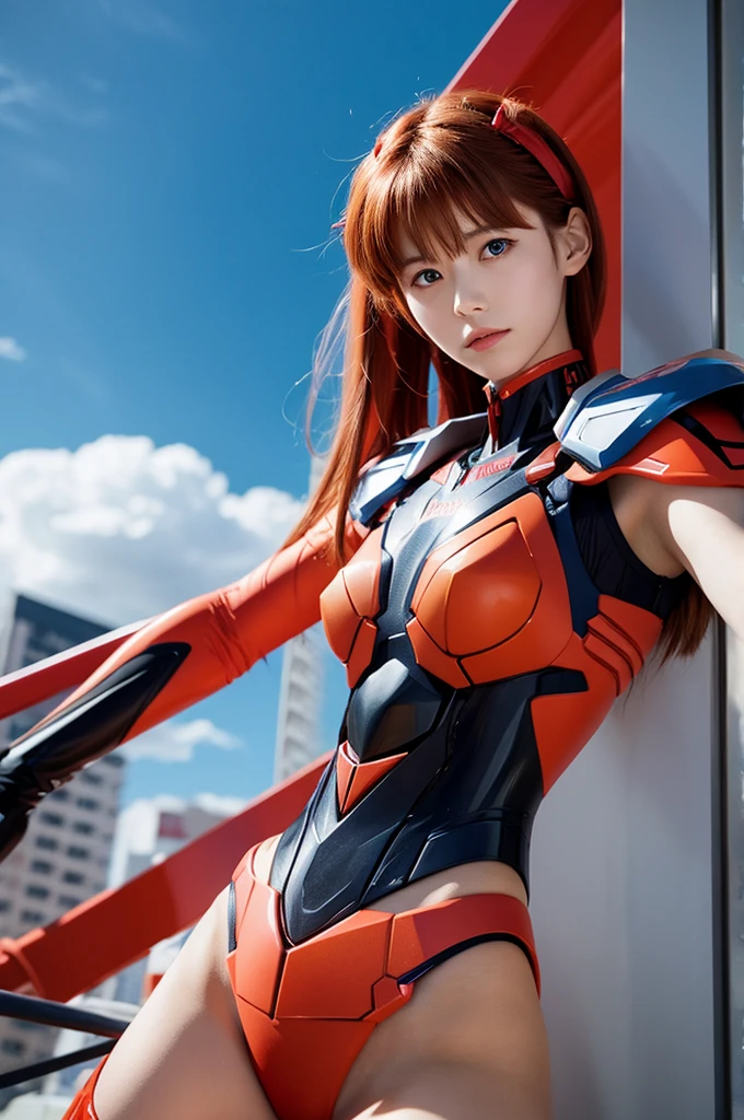 ((highest quality)), ((masterpiece)), (detailed: 1.4), 3D, Asuka Langley Soryu, Asuka, High resolution (High Dynamic Range), Ray Tracing, NVIDIA, Super Resolution, Unreal 5, Scattered beneath the surface ,PBR Texturing, Post-processing, Anisotropic Filtering, Depth of written boundary, Maximum sharpness and sharpness, Multilayer Texture, Albedo and Specular Maps, Surface Shading, Accurate simulation of light-matter interactions, Perfect balance ,Octane Rendering,Two-tone lighting,wide aperture,Low ISO,White balance,Three-part method,8K RAW,(masterpiece: 1.4, highest quality), (Intricate detailed), Unity8k wallpaper, 非常にdetailedな, Beautiful and mysterious, detailed background, Realistic, alone, Perfectly detailed face, detailedな青い目, 非常にdetailedな, blush, hair ornaments, Chignon Mahogany Hair, (blonde), Plug Suit 02, Shikinami Asuka Langley, Evangelion, A slim 15-year-old girl, Full Body Suit, Black background, Above the waist,A composition that shows the whole body,