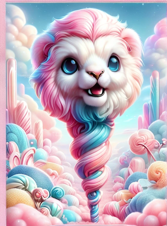 A chubby, adorable, furry little black and white sheepadoodle dog with anthropomorphic design, rich expressions including happiness, staring, and silly smiles, in a 3D plush style against a rainbows, background is a tie dye design, intertwining, a burning realistic pink and blue sun, realistic flames, burning, cyborg, black and white fractal spirals, tiny details, plants, octopus tentacles, honeycomb pattern, sacred geometry on skin, flower of life, psychedelic, visionary art, extremely detailed, hyperealistic, crisp, 8K upscaled to max, dark, horror, sunflowers, masterpiece, polkadots, cinematic background. It has a slightly fluffy, cartoon-style with minimalist elements. cottoncandy