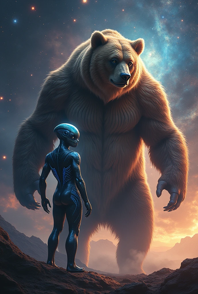((best quality)), ((masterpiece)), (detailed), half human furry silhouette in space floating