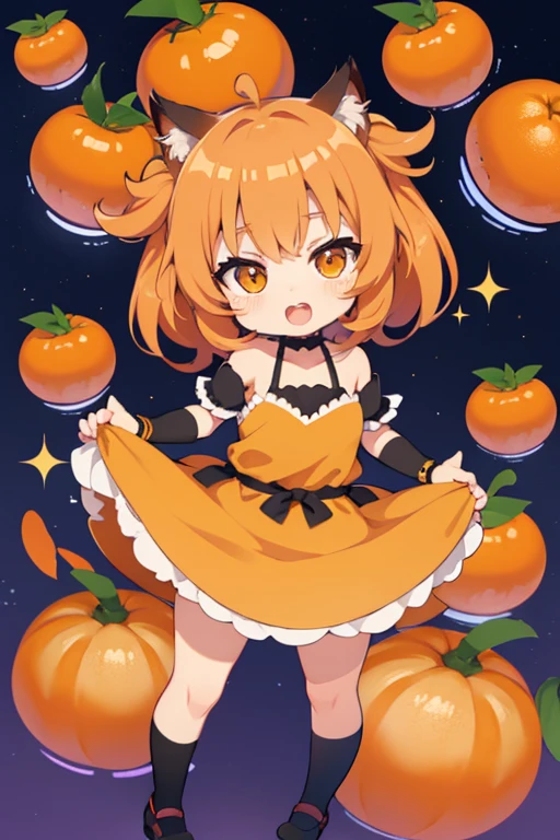 Carrot's color scheme resembles a carrot. She has orange fur and light green bangs. Her eyes are small white dots with dark brown eyelashes, possible mascara, and she has small light pink blushes on her cheeks. The insides of her ears are pale pink. Her horns and hooves are yellow. Carrot initially wears the Tropical Shirt. She, Tangy, Ketchup, Zucker, Frita, Chadder, and Merengue are some villagers that resemble food. SPARKLE; GLITTER