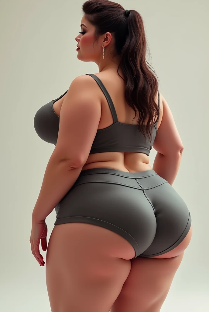 A woman with big breasts and a big ass without clothes