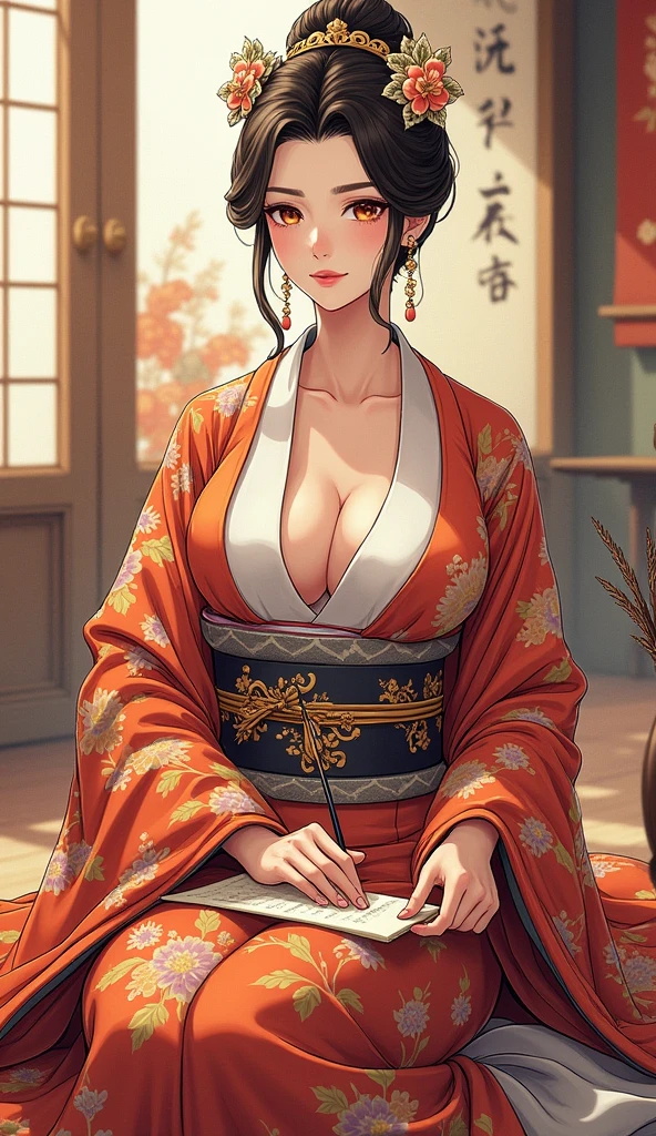 best quality masterpiece extremely detailed highres 1girl huge breasts sexy ancient china breath