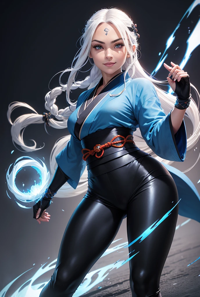 a muscular mythological being extremely strong, blue scaly translucent skin, red eyes, long white hair,wearing water armor, powerful, able to control nature, around which trees emerging impacting the ground with magic, unreal engine 5, keyshot, octane, artstation trending, ultra high detail, ultra realistic, cinematic,16k