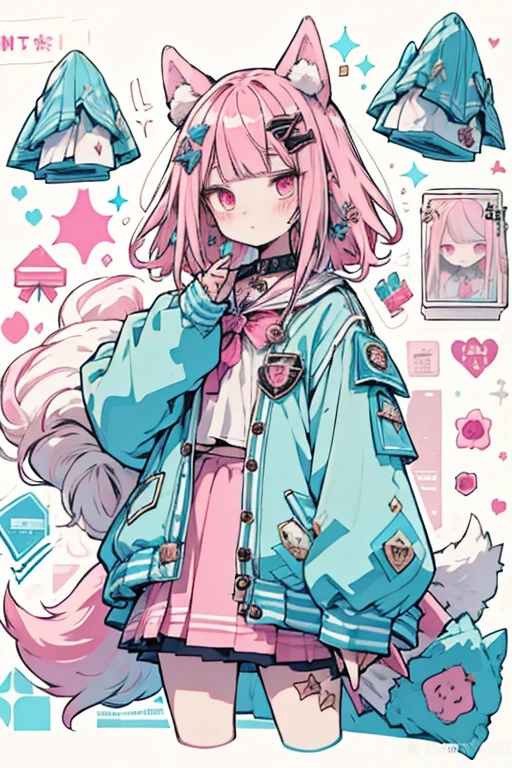 Anime girl with pink shirt and white crotch, and a pink cat, fursona!!!!, female furry mini cute style, cute anime catgirl, furry fursona, Furry art!!!, Holo is a wolf girl, furry furaffinity, fursona art, nyaruko-san, female fursona, nekomimi, anime catgirl, fursona commission,No head