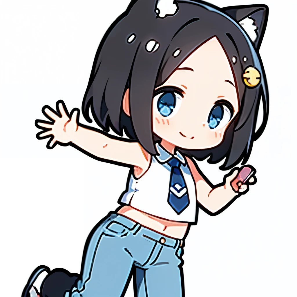 erotic photography,official art,thick_outlines,blue sky,post-Apocalypse_world,urbley,young_girl,completely ,bare_legs,black_haired,short_cut,large_bosom,nsfw,{no_faced},chibi,hands,fingers,