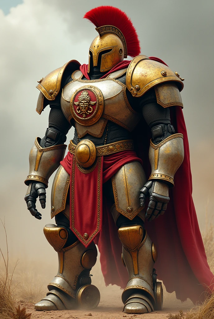 photo of intimidating (NeonMutation GrimKnights:1) Future Cyber Centurion standing, style by MushroomLove