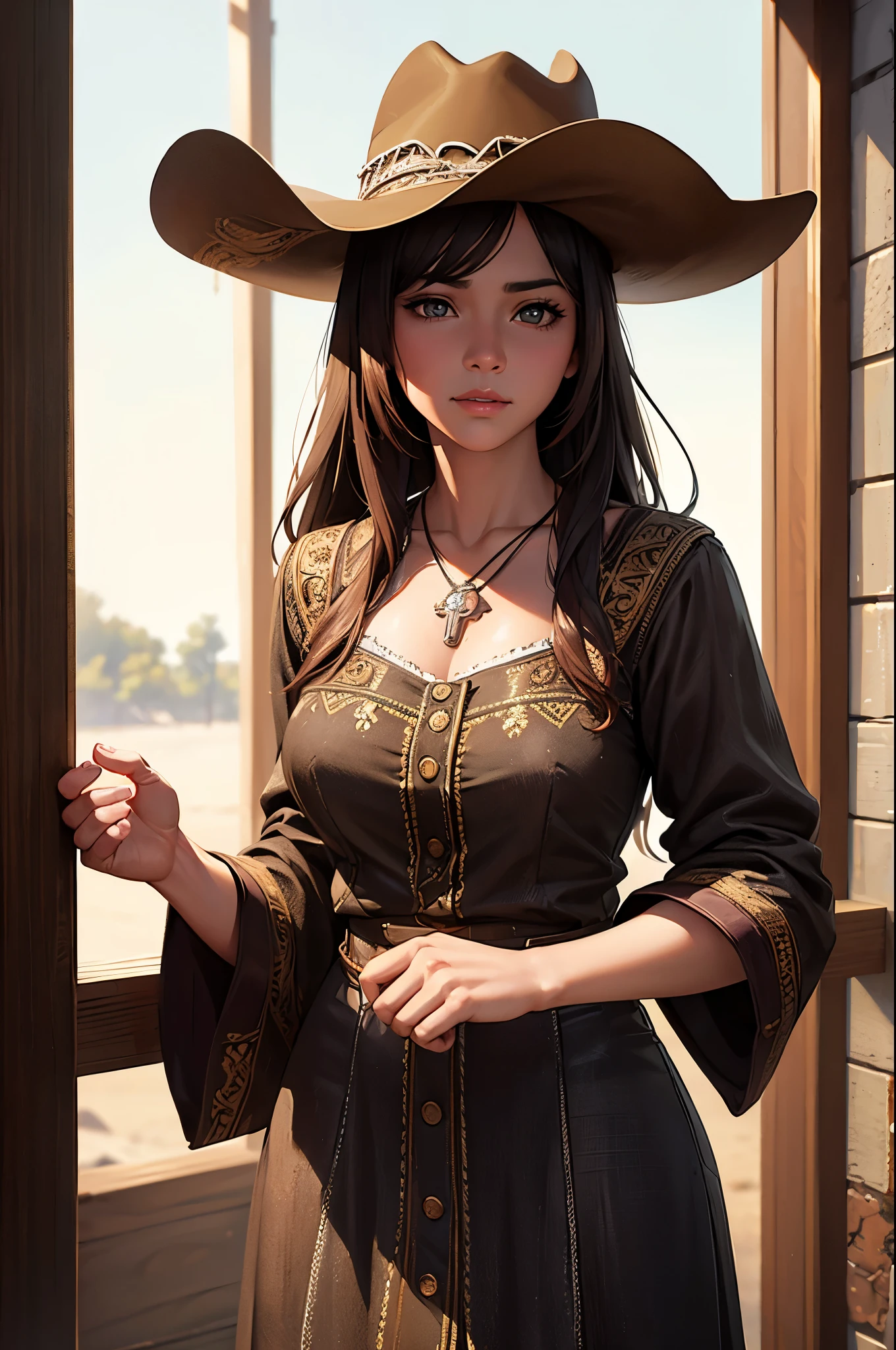 western cowboy style, cowgirl, photography, best quality, realistic, realistic, intricate details, (fine details), (intricate details), cinematic light, best quality backlight, clear lines, 8k, super high resolution