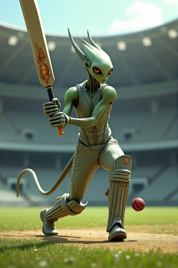 Aliens playing cricket on moon