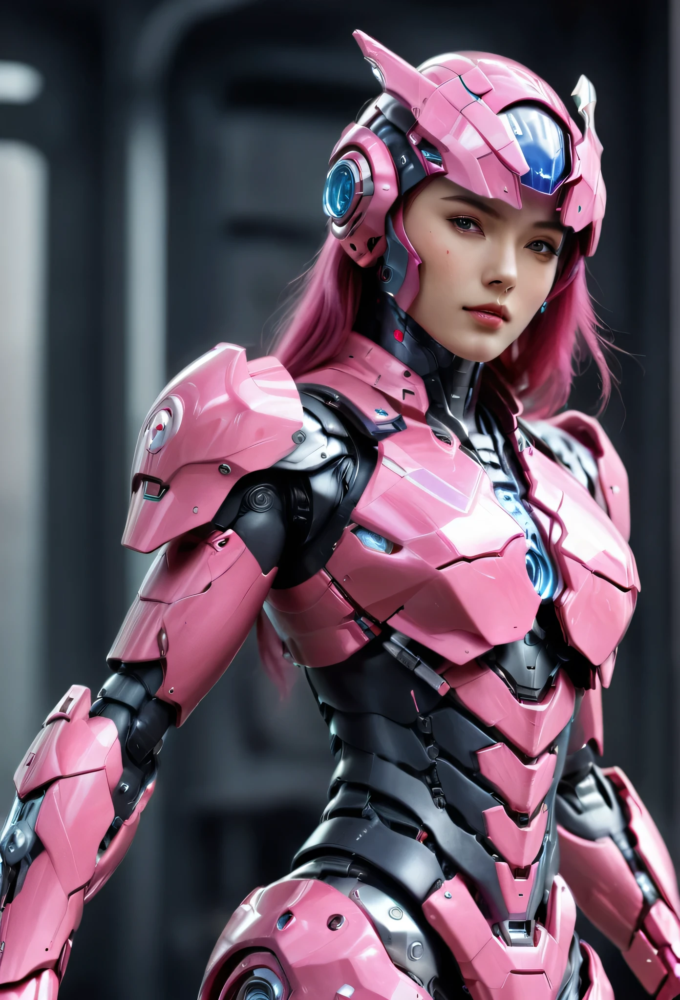 Textured skin, Super Detail, high details, High quality, Best Quality, hight resolution, 1080p, hard disk, Beautiful,(Arcee),beautiful cyborg woman,Mecha Cyborg Girl,Battle Mode,Girl with a Mecha Body,She wears a futuristic Arcee mech,A powerful cyborg woman, sleek and futuristic, with advanced mechanical augmentations that enhance her strength and capabilities.